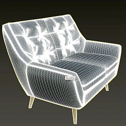 Сетка 3D модели дивана